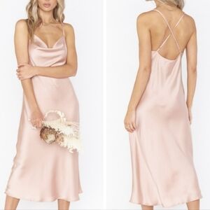 Show Me Your Mumu Verona Midi Dress Womens Large Rose Golden 3